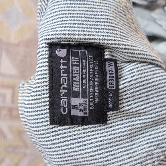 Carhartt Denim Railroad Stripe Bib Overall - Picture 6 of 8